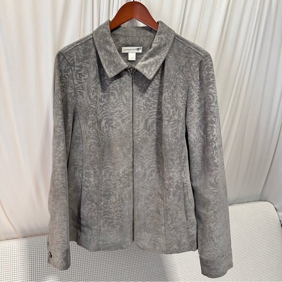 Christopher & Banks Silver Floral Jacket - Picture 1 of 4